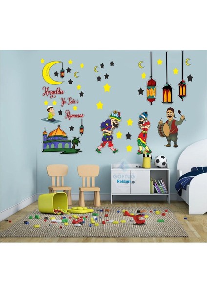 Tekno Trust Renkli Ramazan Ayı Temalı Cam Duvar Süsleri Hoşgeldin Ramazan Sticker Seti 1 Bebek / Çocuk Odası Ço fiyatları