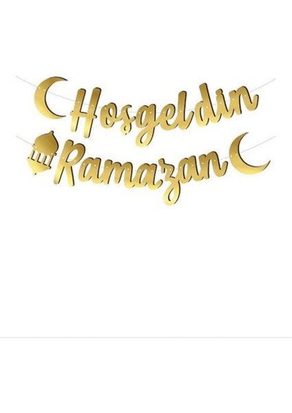 Altın Hosgeldin Ramazan 11 Ayin Sultani Kaligrafi Banner Hosgeldin Ramazan Yazı