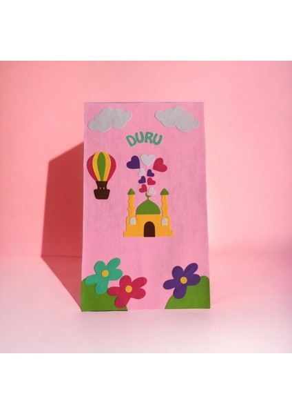 Tekno Trust Saçaksız (Overlok) Isimli Çocuk Seccadesi Çocuk Namazlık Çocuk Seccade Pembe Pamuklu Örme Taban