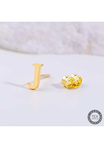 14 Ayar Altın J Harf Küpe 0,37 gr