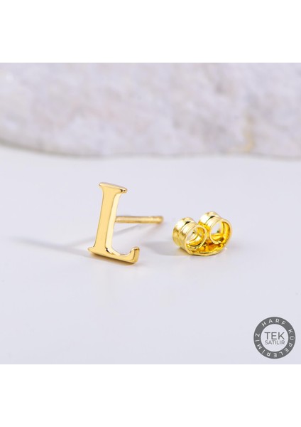 14 Ayar Altın L Harf Küpe 0,38 gr