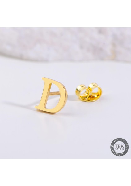 14 Ayar Altın D Harf Küpe 0,49 gr