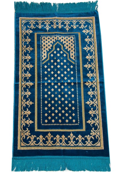 Tekno Trust Mavi Dodya Kadife Çocuk Seccadesi - Petrol