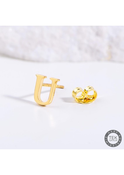 14 Ayar Altın U Harf Küpe 0,48 gr