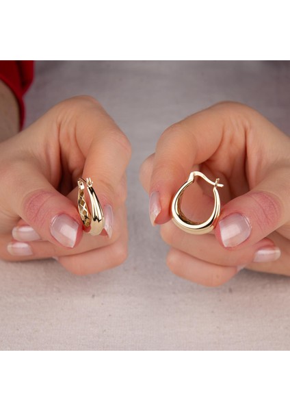 14 Ayar Italyan Deniz Kabuğu Desenli Altın Küpe 3,05 gr fırsatları