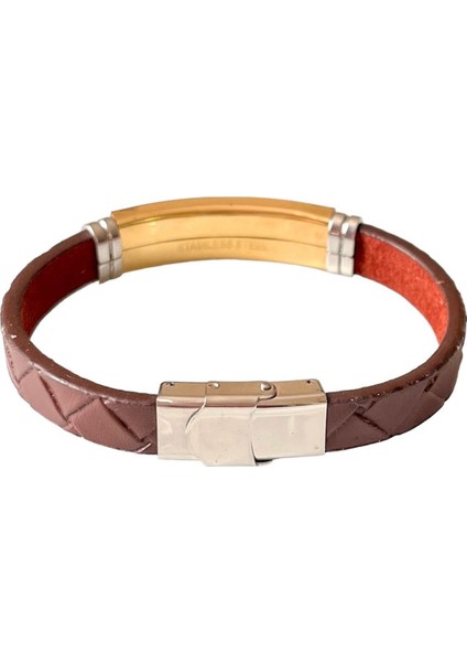 Deri Çelik Mixli Trend Model Erkek 22 cm Bileklik modelleri