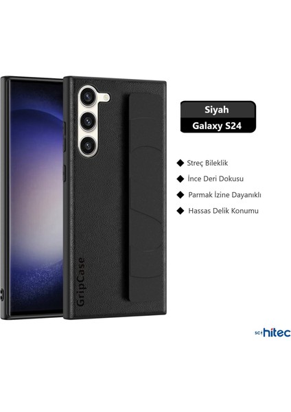 Samsung Galaxy S24 Uyumlu Premium Case Parmak Askılı Telefon Kılıfı Siyah modelleri