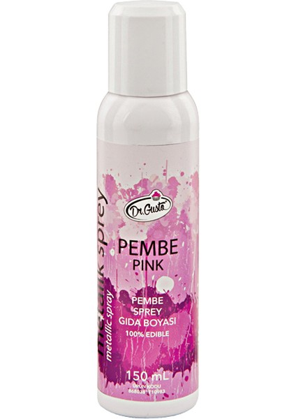 Metalik Sprey Gıda Boyası 250 ml Pembe