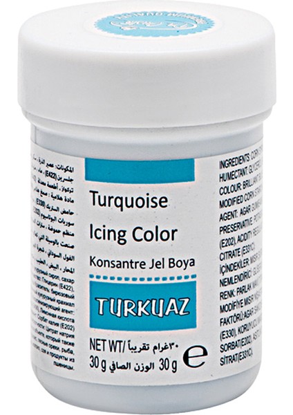 Konsantre Jel Gıda Boyası 30 gr Turkuaz