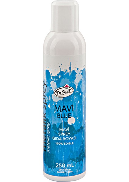 Metalik Sprey Gıda Boyası 250 ml Mavi