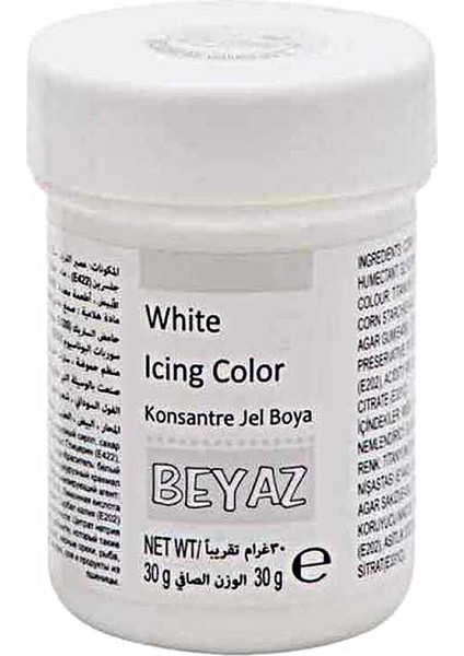 Konsantre Jel Gıda Boyası 30 gr Beyaz
