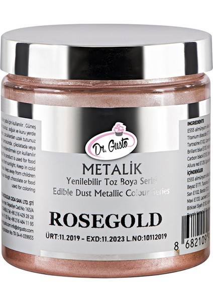 Yenilebilir Metalik Toz Boya 4 gr Rose Gold