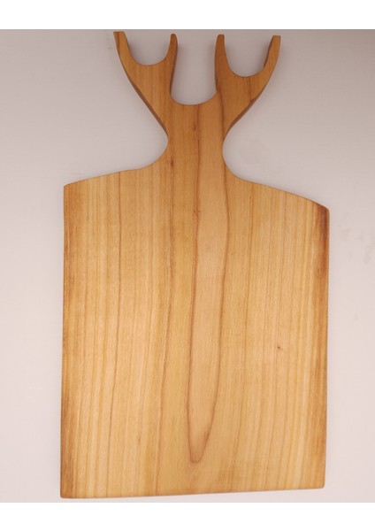 Kıyı Bucak Geyik Boynuzu Ahşap Kesme Tahtası, Kiraz Ağacı, 32x19x2 Cm