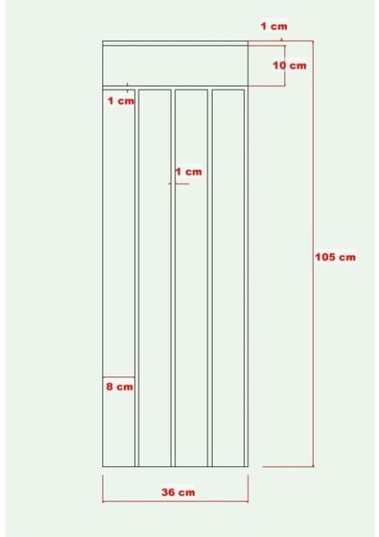 Ahşap Dekoratif, Duvar Çıtası, Ahşap Duvar Paneli, Boyanabilir, Ham, Mdf, 36X105 (1 Adet) 1 Doğa Ço