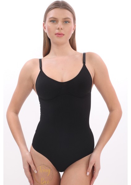 Inceltici Toparlayıcı Dikişsiz Zıbın Alttan Bağlamalı Ayarlanabilir Askılı Seamless Kadın Korse fırsatları