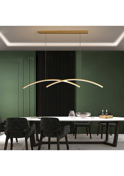 Zr Aydınlatma Beyaz 120CM Sarkıt LED Avize, 3 Işık, Kumandalı, Modern Sarkıt, LED Lamba, Dekoratif Avize