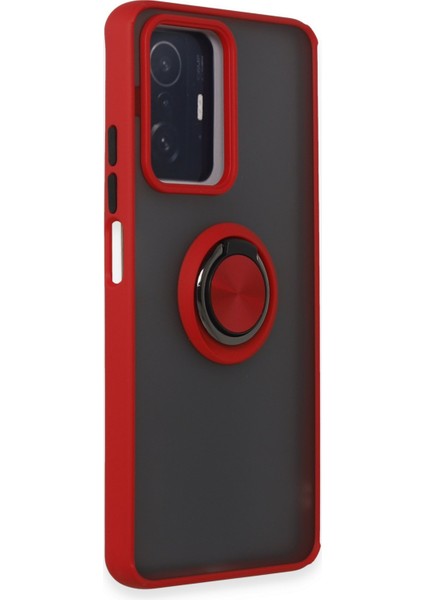 Xiaomi Mi 11T Kılıf Montreal Yüzüklü Silikon Kapak - Kırmızı 277097