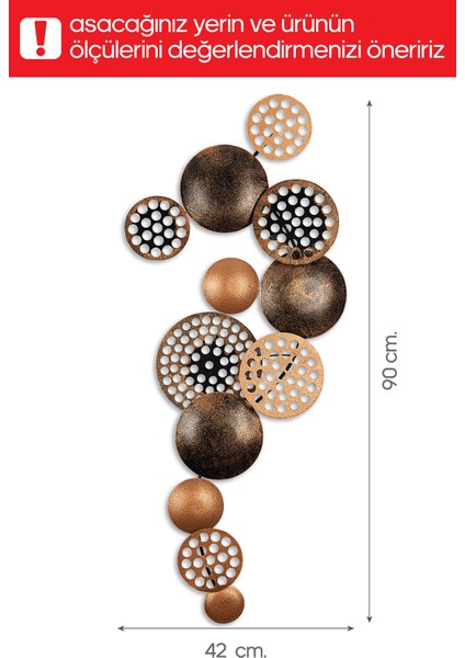 Çok Renkli Doreart Bronte Metal Duvar Tablosu, Ev Ofis Duvar Panosu (Bronz) Geleneksel Metal 5+ modelleri