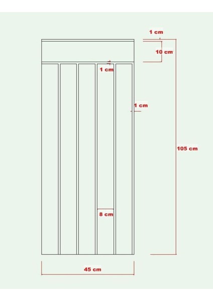 Çok Renkli Dekoratif, Duvar Çıtası, Ahşap Duvar Paneli, Boyanabilir, Ham, Mdf, 45X105 ( 1 Adet)