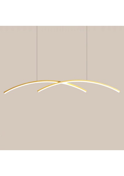 Gold 120CM Sarkıt LED Avize, 3 Işık, Kumandalı, Modern Sarkıt, LED Lamba, Dekoratif Avize