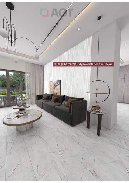 Beyaz Antalya Yıldız Duvar Lambri Profili Lb 2200 Soft Touch Beyaz Ahşap Doğa 4 Parça modelleri