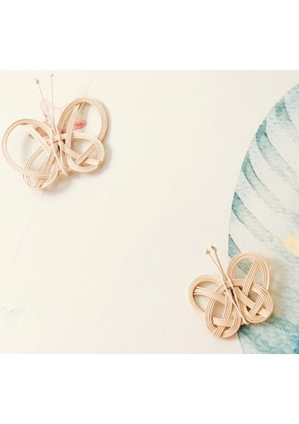 1 Rattan 2'li Duvar Dekoru Doğal El Yapımı Kelebek Duvar Dekoru Hasır Bej fiyatları