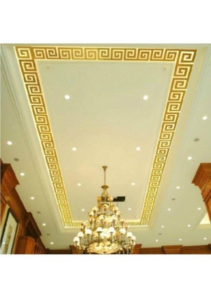 Altın Dekoratif Labırent Bordür 20X Pleksi Süs Ayna 10X10CM Tavan Antre Bantlı Banyo Dekoratif Bord