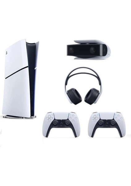 Playstation 5 Slim Dijital Edition + 2 Dualsense + Ps5 Kamera + 3D Plus Kulaklık Oyun Konsolu