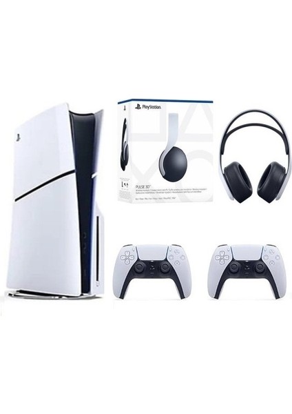 Playstation 5 Slim Cd'li Edition + 2 Dualsense + 3D Plus Kulaklık Oyun Konsolu