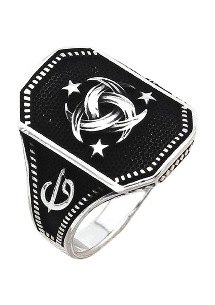 TajaGümüş 925 Taşsız Teşkilat Erkek Yüzük