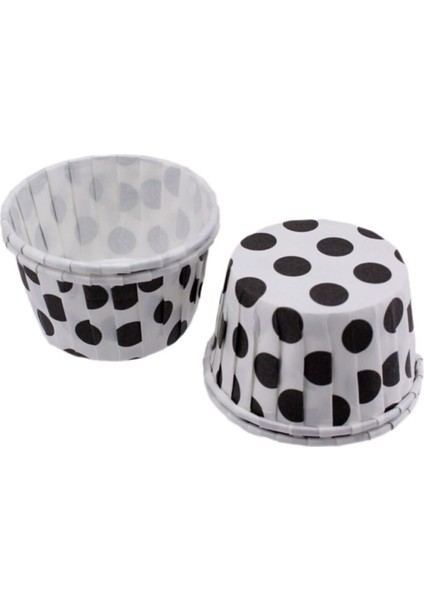 Vıp Cupcake Kalıbı Minik Boy 38*30 mm - 50'li Puantiyeli Beyaz fiyatları