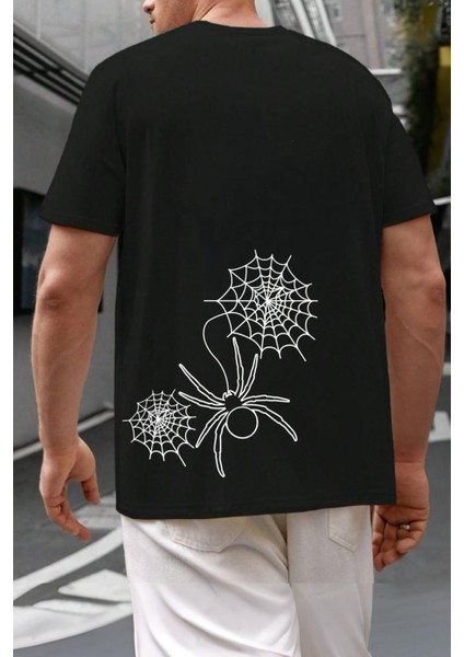 Spider 02 Sırtı Baskılı Bisiklet Yaka Erkek Tshirt