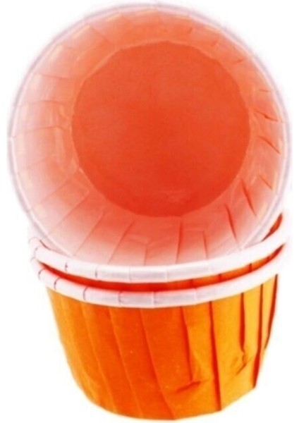 Cupcake Kalıbı Minik Boy Düz Renk 38*30 mm - 50 Adet Turuncu