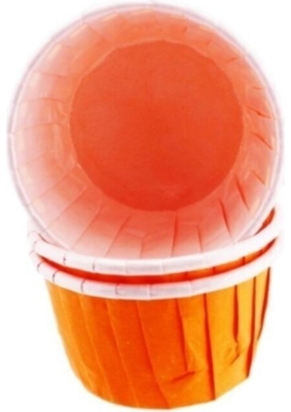 Cupcake Kalıbı Minik Boy Düz Renk 38*30 mm - 50 Adet Turuncu