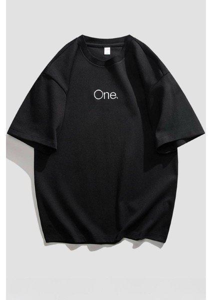 One Ön Baskılı Bisiklet Yaka Erkek Tshirt