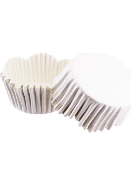 Cupcake Kalıbı Pet Kapsül Dalgalı Kek Kalıbı 65X38 mm - 100 Adet Beyaz 3.8x6.5 cm modelleri