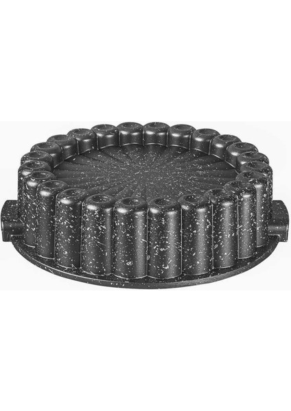 Gri Granit Döküm Kulplu Dilimli Tart Kalıbı 26CM