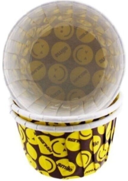 Cupcake Kalıbı Büyük Boy Düz Renk 62*40 mm - 50 Adet Emoji