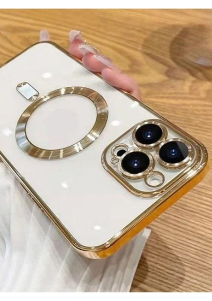 iPhone 15 Pro Kılıf Kamera ve Lens Korumalı Kablosuz Şarj Uyumlu Arkası Şeffaf Kapak