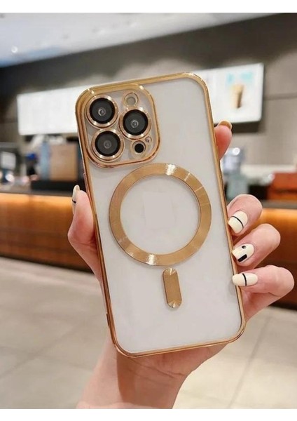 iPhone 15 Pro Kılıf Kamera ve Lens Korumalı Kablosuz Şarj Uyumlu Arkası Şeffaf Kapak