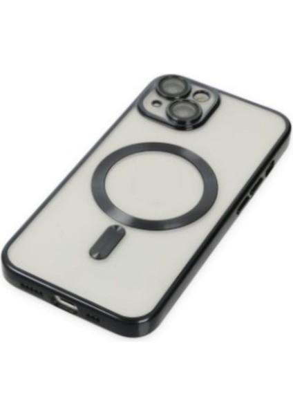 iPhone 13 Kılıf Kamera ve Lens Korumalı Kablosuz Şarj Uyumlu Arkası Şeffaf Kapak
