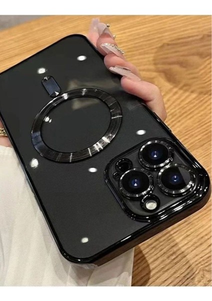 iPhone 14 Pro Max Uyumlu Etrafı Renkli Magsafe Özellikli Kapak/kılıf - Siyah
