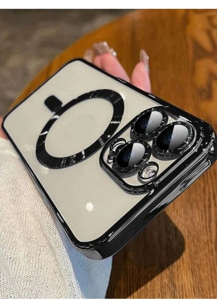 iPhone 14 Pro Max Uyumlu Etrafı Renkli Magsafe Özellikli Kapak/kılıf - Siyah