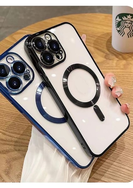 iPhone 14 Pro Max Uyumlu Etrafı Renkli Magsafe Özellikli Kapak/kılıf - Siyah