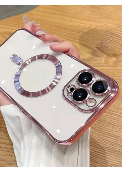 iPhone 13 Pro Max Kılıf Kamera ve Lens Korumalı Kablosuz Şarj Uyumlu Arkası Şeffaf Kapak