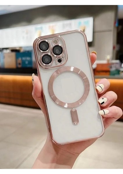 iPhone 13 Pro Max Kılıf Kamera ve Lens Korumalı Kablosuz Şarj Uyumlu Arkası Şeffaf Kapak