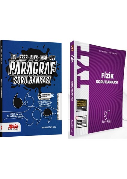 TYT Fizik ve Ankara Kitap Merkezi Yayınları Paragraf Soru Bankası 2 Kitap