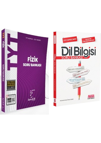 TYT Fizik ve Ankara Kitap Merkezi Yayınları Dil Bilgisi Soru Bankası 2 Kitap