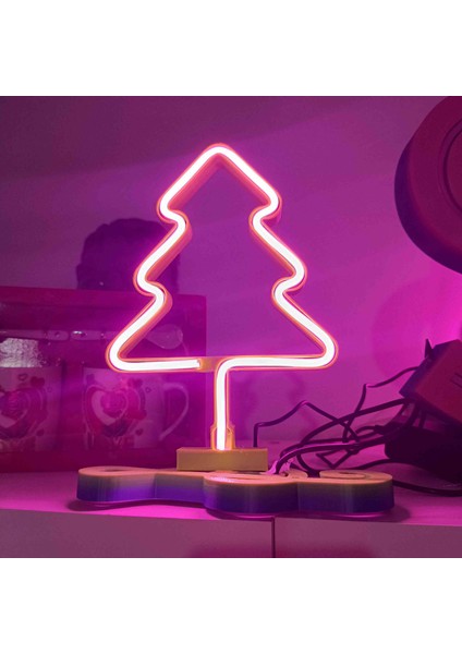 Neon Işıklı Çam Ağacı