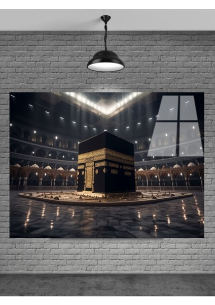 3D Kabe Mekke Cam Tablo